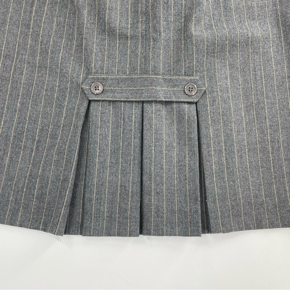 NWOT Casual Corner Stripe Academia Back Pleated Y2K Skirt 100% Wool - Picture 11 of 11